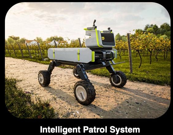 Agricultural drone monitoring crops inside a greenhouse
